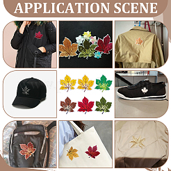 18Pcs 6 Colors Maple Leaf Embroidered Cloth Patch&nbsp;PATC-PH0001-33