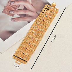 Elegant Alloy Cubic Zirconia Hollow Floral Filigree Rectangle Link Chain Bracelets for Women&nbsp;BY9230