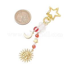 Electroplate Glass Beads with Brass Beads Rack Plating Brass Pendants and 201 Stainless Steel Pendants Opaque Acrylic Beads Decorations&nbsp;HJEW-JM03030