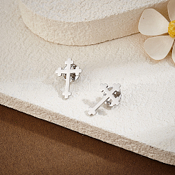 4Pcs Cross Stainless Steel Lapel Pin Back Brooches for Backpack Clothes&nbsp;JEWB-GA0001-53P