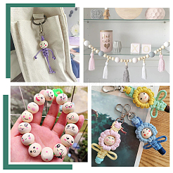 120Pcs 15 Styles Printed Wood European Beads&nbsp;WOOD-UN0001-22C
