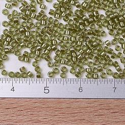 MIYUKIデリカビーズ  シリンダー  日本製シードビーズ  11/0  （db0908)スパークリングベージュラインドシャルトルーズ  1.3x1.6mm  穴：0.8mm  約10000個/袋  50 G /袋&nbsp;SEED-X0054-DB0908