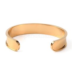 Ion Plating(IP) 304 Stainless Steel Grooved Bangles&nbsp;DIY-WH0304-370G