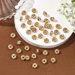 SHEGRACE Brass Micro Pave Clear Cubic Zirconia Spacer Beads&nbsp;XGRQ1U281-308G