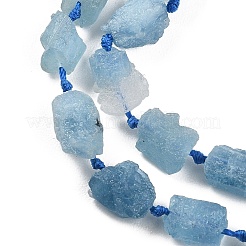 生のラフな天然アクアマリンビーズ連売り  ナゲット  6~18x6~14x4~10mm  穴：1mm  約28~39個/連  16.73''（42.5cm）〜16.93''（43cm）&nbsp;G-D101-A05-02