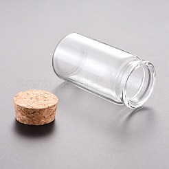 ガラスビーズコンテナ  コルク栓付き  ウィッシングボトル  透明  3.7x7.15cm  容量：50ml（1.69液量オンス）&nbsp;LS-AJEW-P072-03B