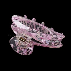 透明花柄アクリル爪ヘアクリップ  女の子のためのヘアアクセサリー  女性たち  スミレ  82mm&nbsp;PW23031332736