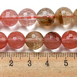 タイガースキンガラスビーズ連売り  (128 ファセット)ファセット  ラウンド  10mm  穴：1.2mm  約37個/連  14.96インチ（38cm）&nbsp;G-E571-A07-03