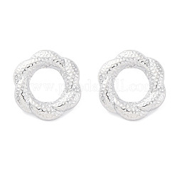 女性用304ステンレススチールスタッドピアス  花  ステンレス鋼色  29.5x28mm&nbsp;LS-EJEW-K306-05P