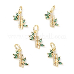 Rack Plating Brass Pave Cubic Zirconia Charms&nbsp;KK-G464-08G