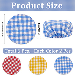 6Pcs 3 Colors Tartan Pattern Reusable Fabric Bread Fermentation Cover&nbsp;AJEW-CN0005-13