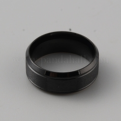 201ステンレススチール製プレーンバンドリング（男性用）  電気泳動黒  内径：18mm&nbsp;RJEW-WH0011-13A
