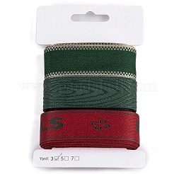 9 Yards 3 Styles Christmas Theme Polyester & Polycotton Ribbons Sets&nbsp;SRIB-A015-01A-04