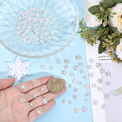 90Pcs 9 Styles Zinc Alloy Snowflake Cabochon&nbsp;MRMJ-ME0001-05