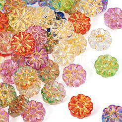 50Pcs Baking Paint and Golden Metal Enlaced Glass Beads&nbsp;DGLA-TA0001-55