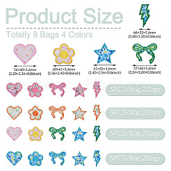 8 Bags 4 Colors  Polyester Embroider Self-adhesion Thread Iron on/Sew On Patches&nbsp;PATC-TA0001-51