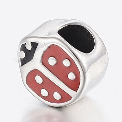 304 Stainless Steel European Enamel Beads&nbsp;STAS-H446-133P