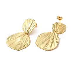 Brass Leaf Dangle Stud Earrings&nbsp;EJEW-G382-01G