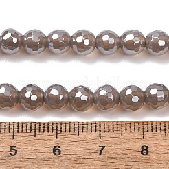 Electroplated Natural Agate Beads Strands&nbsp;G-B191-A07-6mm-05