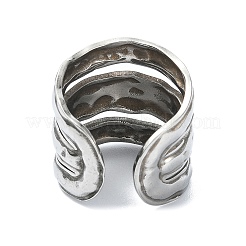 女性用304ステンレススチールカフリング  ステンレス鋼色  調整可能  20mm&nbsp;RJEW-M019-04P