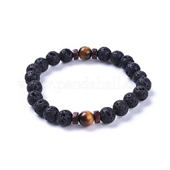 Natural Lava Rock Bead Stretch Bracelets&nbsp;BJEW-JB04296