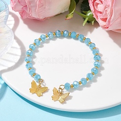 Glass Round Beaded Cuff Bangles&nbsp;BJEW-JB09964-06