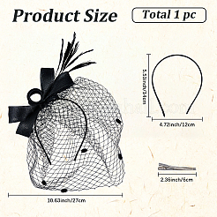 Gauze Mesh Veil Cloth with Aligator Hair Clip&nbsp;AJEW-WH20018-97A