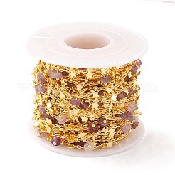 Natural Amethyst Column Beaded Chains&nbsp;CHC-K012-02G-05