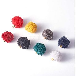 Handmade Cloth Fabric Covered Pendants&nbsp;WOVE-PH0001-13G