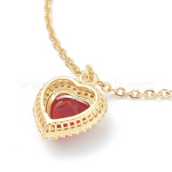 Brass Micro Pave Cubic Zirconia Pendant Necklaces&nbsp;NJEW-F281-07