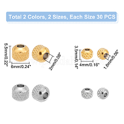 120Pcs 4 Styles 201 Stainless Steel Beads&nbsp;STAS-UN0043-33
