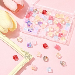 60Pcs Transparent Spray Paint Glass Beads&nbsp;GLAA-FS0002-10