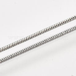 真鍮ラウンドスネークチェーンネックレス作り  カニカン付き  プラチナ  24.4インチ（62.2cm）  1.2mm&nbsp;MAK-T006-11B-P