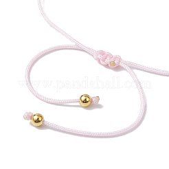 天然ピンクオパール編みビーズブレスレット  真鍮のビーズで  チップ  内径：2-7/8インチ（7.3cm）  1個/スタイル&nbsp;BJEW-JB11155-08