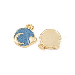 Brass Enamel Pendants&nbsp;KK-B157-16G-01