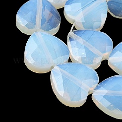 オパールビーズ連売り  多面カット  ハート  14.5~15x15~15.5x5.5~6mm  穴：1mm  約10個/連  5.51~5.71''（14~14.5センチメートル）&nbsp;G-A309-A23-01