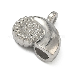 304ステンレスペンダント  ステンレス鋼色  コンクチャーム  14.5x16x5mm  穴：1.5mm&nbsp;STAS-P446-13A-P