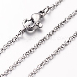 変色しない304ステンレススチールネックレス  アズキチェーン  カニカン付き  DIYジュエリー製作用  ステンレス鋼色  19.69インチ（50cm）  1.5mm&nbsp;LS-MAK-K004-15P
