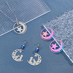24Pcs 4 Style 201 Stainless Steel Filigree Pendants&nbsp;STAS-UN0023-43