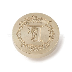ゴールデントーンワックスシーリング真鍮スタンプヘッド  文字模様の花  ワックスシーリングスタンプ用  文字F  24x14mm  内径：7mm&nbsp;DIY-B079-01G-F