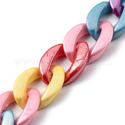 Handmade Opaque Acrylic Curb Chains&nbsp;AJEW-JB00731
