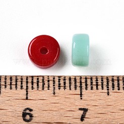ペイントガラスビーズを焼く  フラットラウンド  ミックスカラー  6~6.5x3mm  穴：1.2~1.5mm  約4445個/1000g&nbsp;GLAA-N001-80