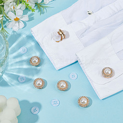 8Pcs Flat Round Alloy Resin Cufflinks&nbsp;FIND-ME0003-14