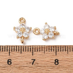 Brass Pave Cubic Zirconia Connector Charms&nbsp;ZIRC-L105-01G