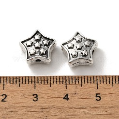チベット風合金ビーズ  カドミウムフリー＆鉛フリー  スター  アンティークシルバー  11.5x12x5mm  穴：1.6mm  約507個/1000g&nbsp;PALLOY-P302-13A-AS
