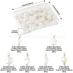 24Pcs 6 Styles ABS Plastic Imitation Pearl Pendants&nbsp;KK-FS0001-93