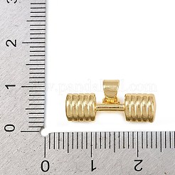 真鍮チャーム  ダンベル  長持ちメッキ  カドミウムフリー＆鉛フリー  ラックめっき  ゴールドカラー  7x19.5x6.5mm  穴：4x3.5mm&nbsp;KK-C114-03G