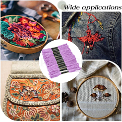 綿かぎ針編み糸  刺繍糸  レース手編み用の糸  パープル  1.4mm  約8.20ヤード（7.5m）/かせ  15 かせ/セット&nbsp;OCOR-CY0004-39B