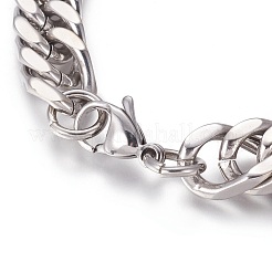 304 Stainless Steel Curb Chain/Twisted Chain Bracelets&nbsp;BJEW-L665-02AS