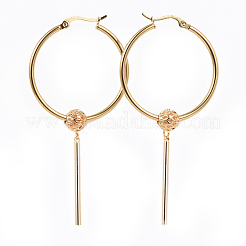 304 Stainless Steel Dangle Hoop Earrings&nbsp;EJEW-JE03282